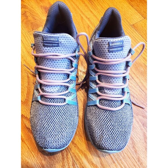 Merrell Womens Bravada Edge Gray/Blue Pink Sneakers Quantum Grip Sole Size 11 - Picture 1 of 9